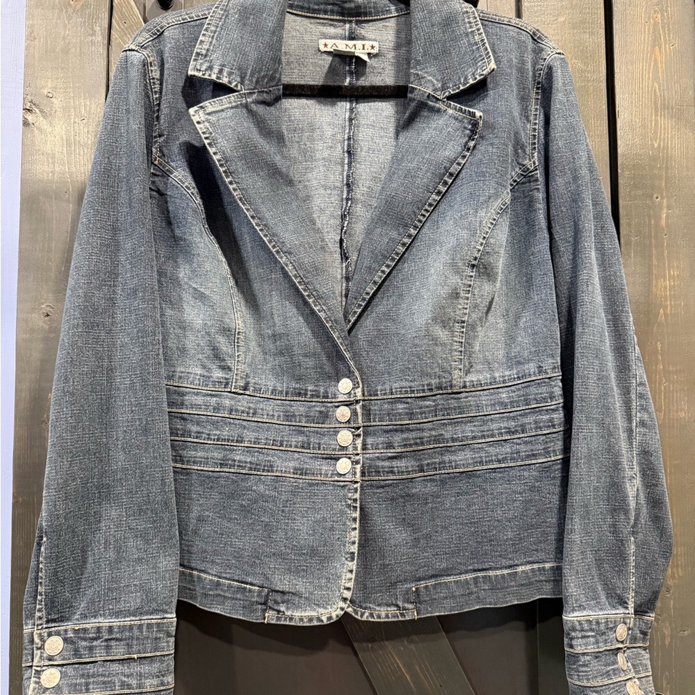 Ami Structured Blue Denim Jacket